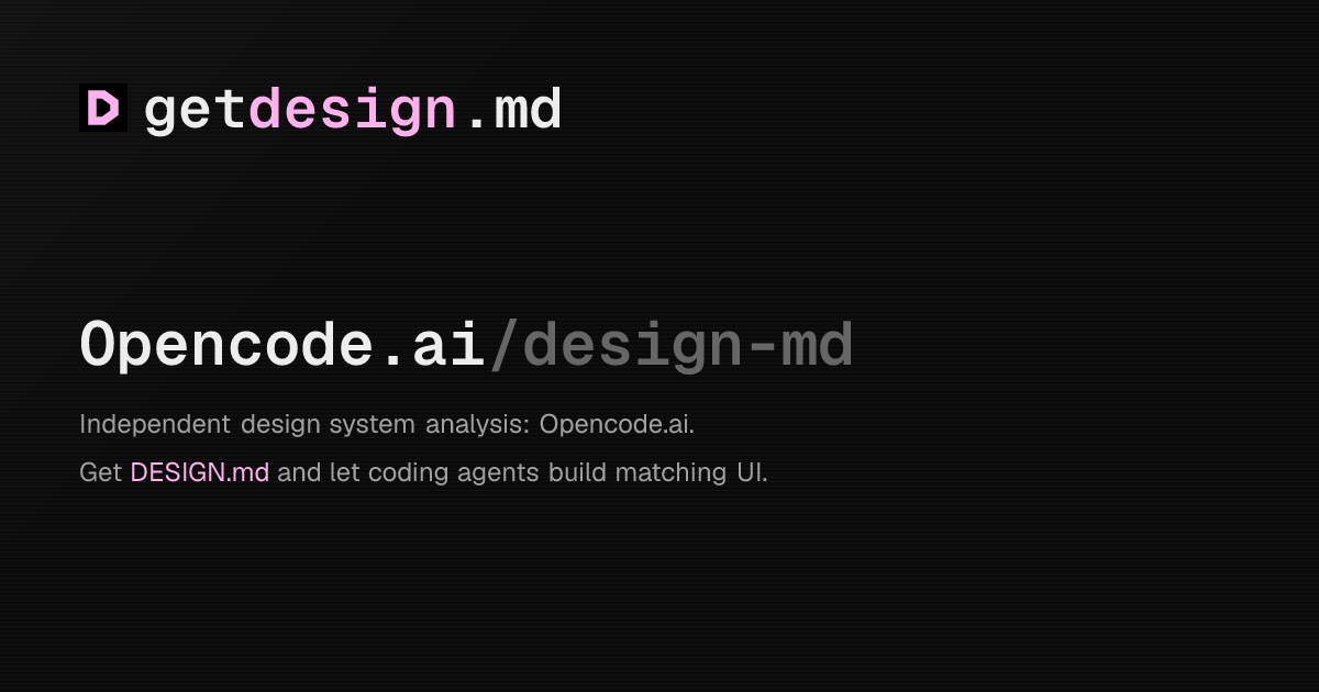 Design System Analysis: OpenCode
